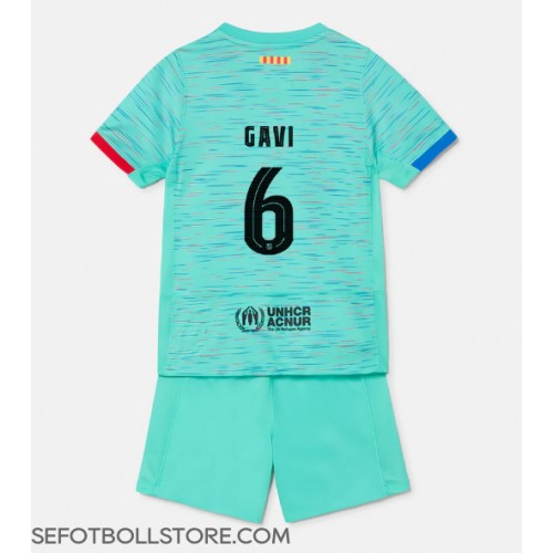 Barcelona Paez Gavi #6 Replika babykläder Tredjeställ Barn 2023-24 Kortärmad (+ korta byxor)